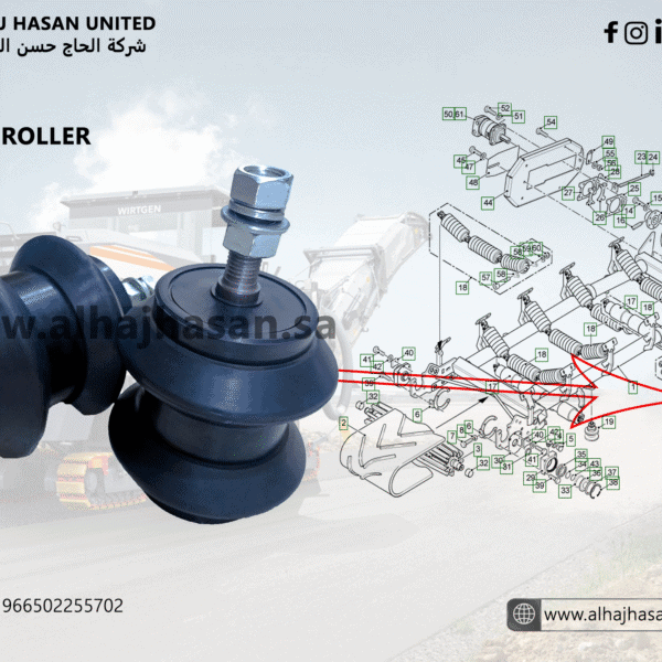 Belt Conveyor Idler Roller for Milling Machines - Part 54954, Durable Roller for Steer Belt System in Milling Operations